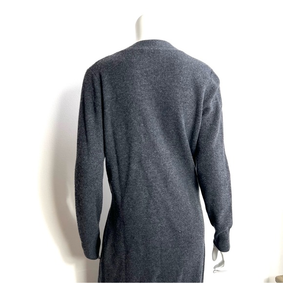 Sandro Paris Knit Long Dress 40 Large Sweater Button Down Pearl Wool Cashmere - Picture 5 of 10